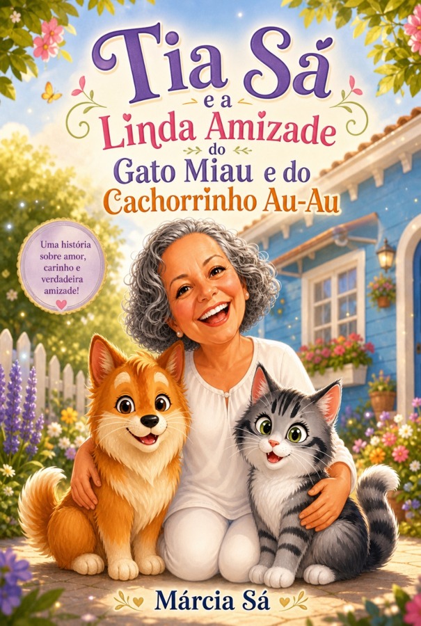 Tia Sá e a Linda Amizade Gato Miau e o Cachorrinho AuAu